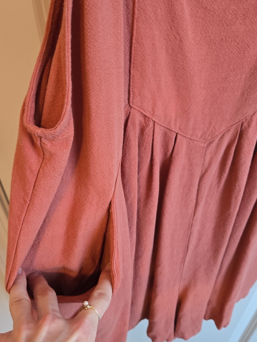Rust Orange Linen Blend Romper - Picture 2 of 5
